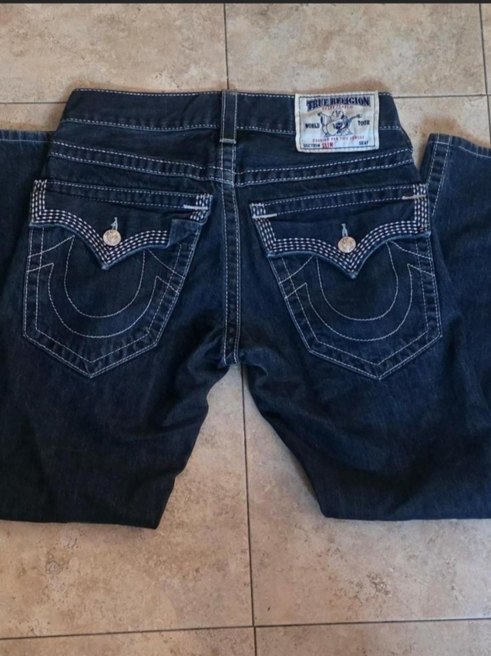True Religion Men's Indigo Slim Straight Jeans